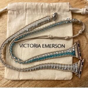 Victoria Emerson Blue and White Beaded Watch Strap for Apple Watch 38mm